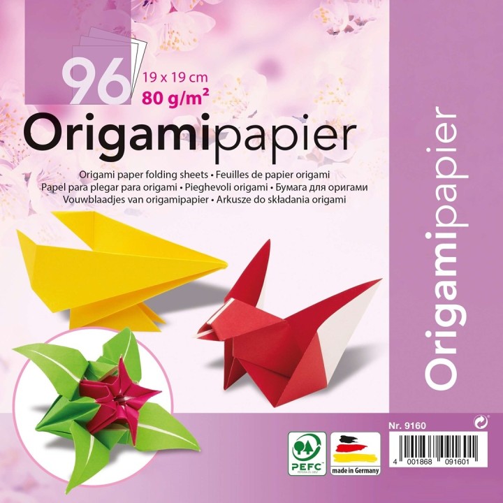 Faltblätter Origamipapier 19x19 cm 96 Blätter