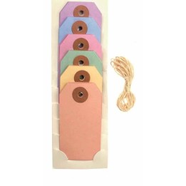 Etiquettes à cadeaux en carton 9x4cm 6 couleursx4pcs