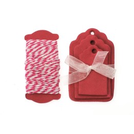 Etiquettes en papier 15pcs rouge  5-8x3-5cm