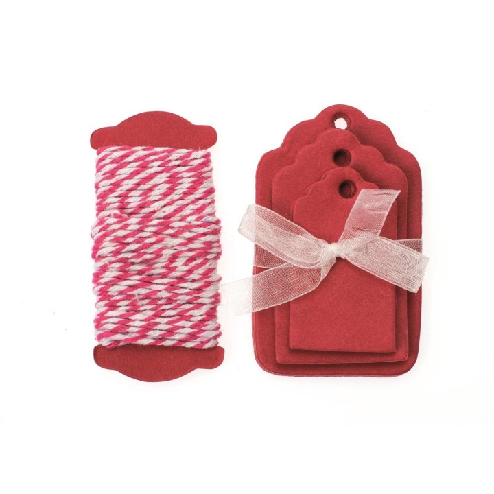 Papier-Etiketten 15St rot 5-8x3-5cm