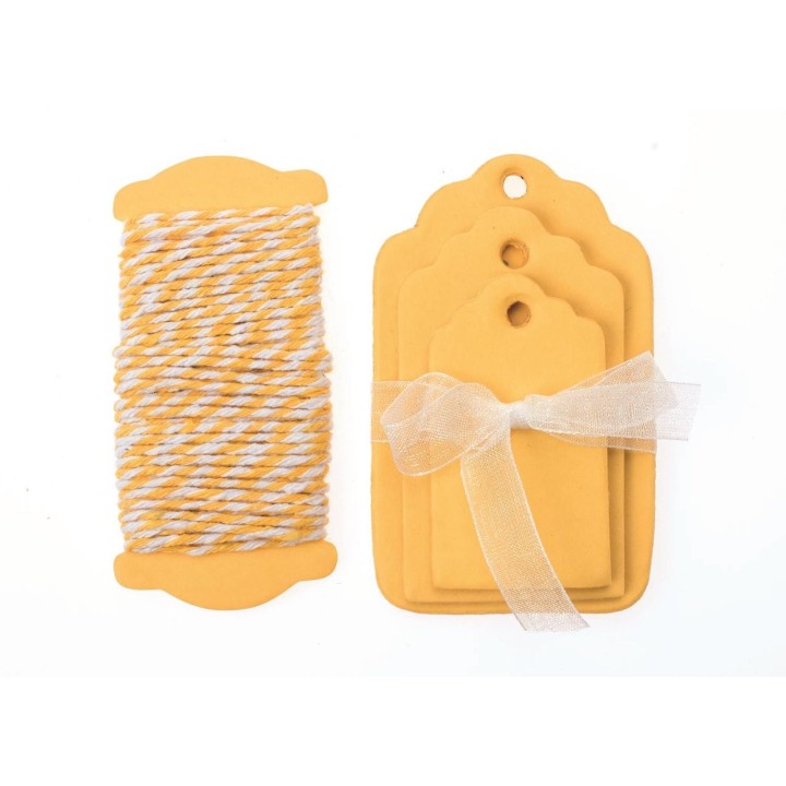 Papier-Etiketten 15St gelb 5-8x3-5cm