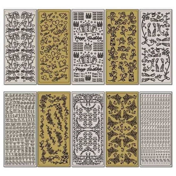Relief-Sticker ''Ganzjahr'' 10 Blatt, ca.10x24cm