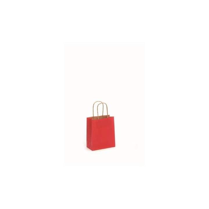 Papiertragetasche, Kordelgriff 15x18cm rot