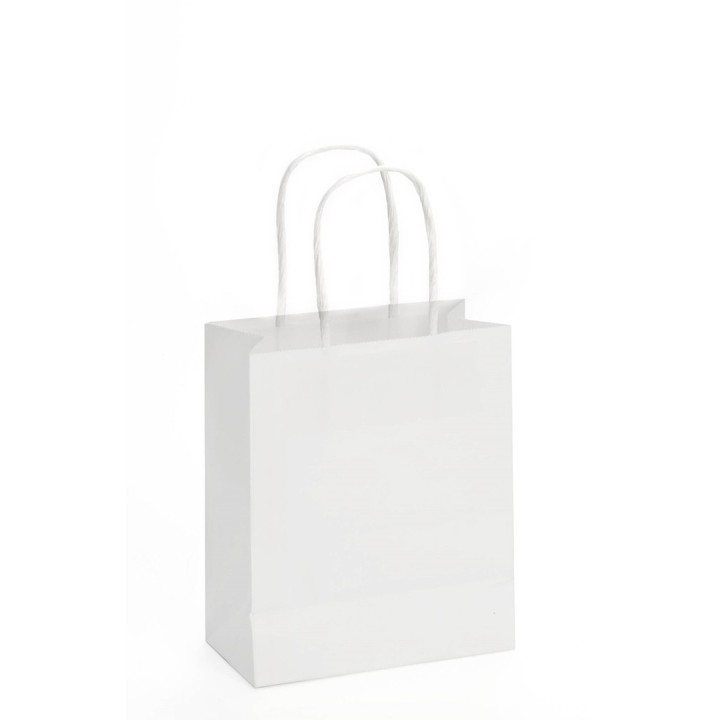 Paper bag with cord handle 15x18cm white