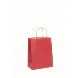 Paper bag with cord handle red 21x27cm