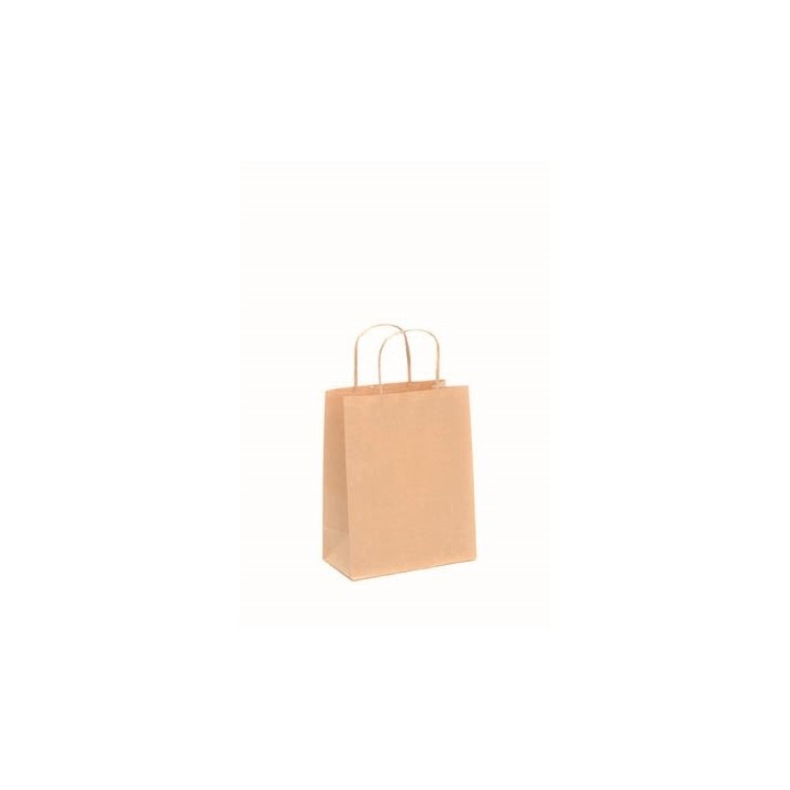 Sac en papier, anse corde 21x27cm beige