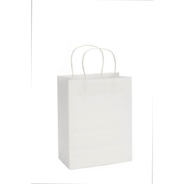 Papiertragetasche, Kordelgriff 21x27cm weiss