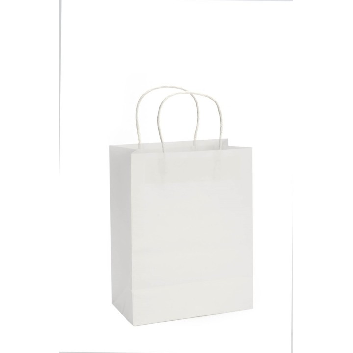 Papiertragetasche, Kordelgriff 21x27cm weiss