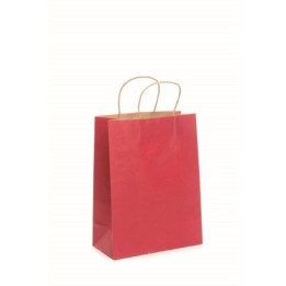 Papiertragetasche, Kordelgriff 25x33cm rot