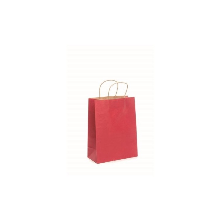Papiertragetasche, Kordelgriff 25x33cm rot