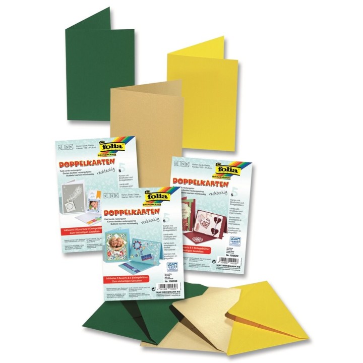 Cartes doubles 220g/m 13,5x15cm, blanc