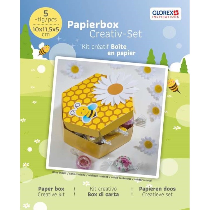 DIY Papierbox Biene, 10x10x5cm 5-teilig