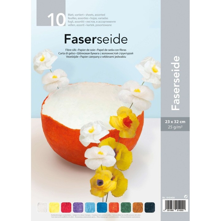 Papier mûrier, 25g, 23x32cm 10 feuilles assorties