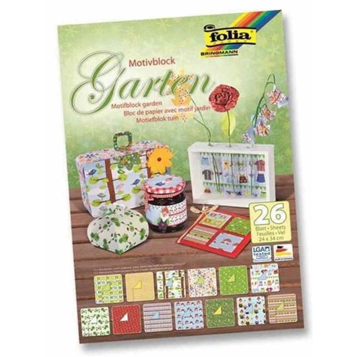 Motivblock Garten 24x34cm, 26 Blatt sortiert