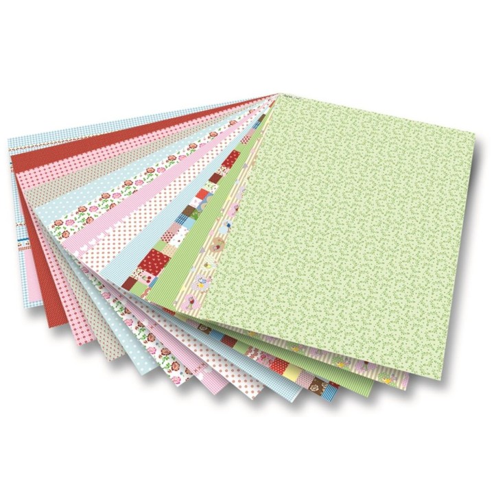 Feuilles motifs été 24x34cm, 26 feuilles assorties