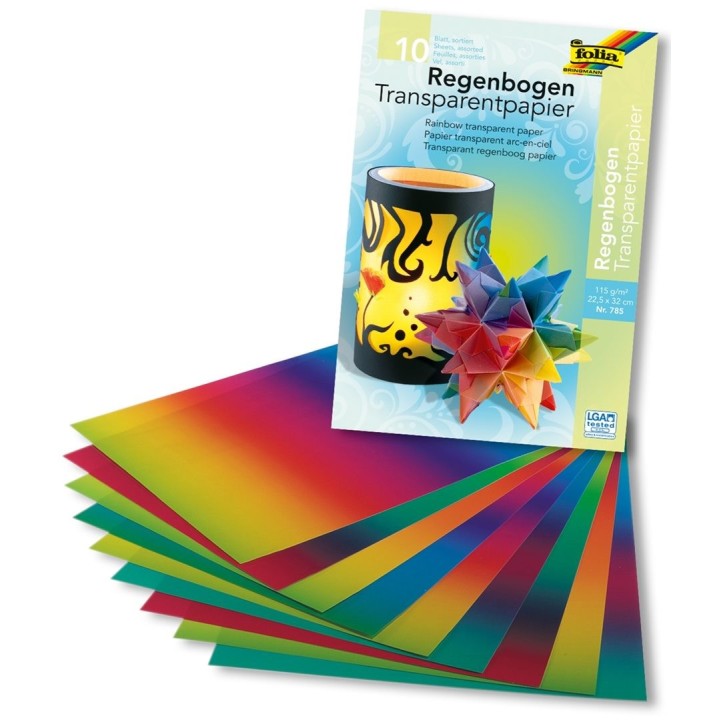Rainbow transparent paper  22,5x32cm 10 sheets