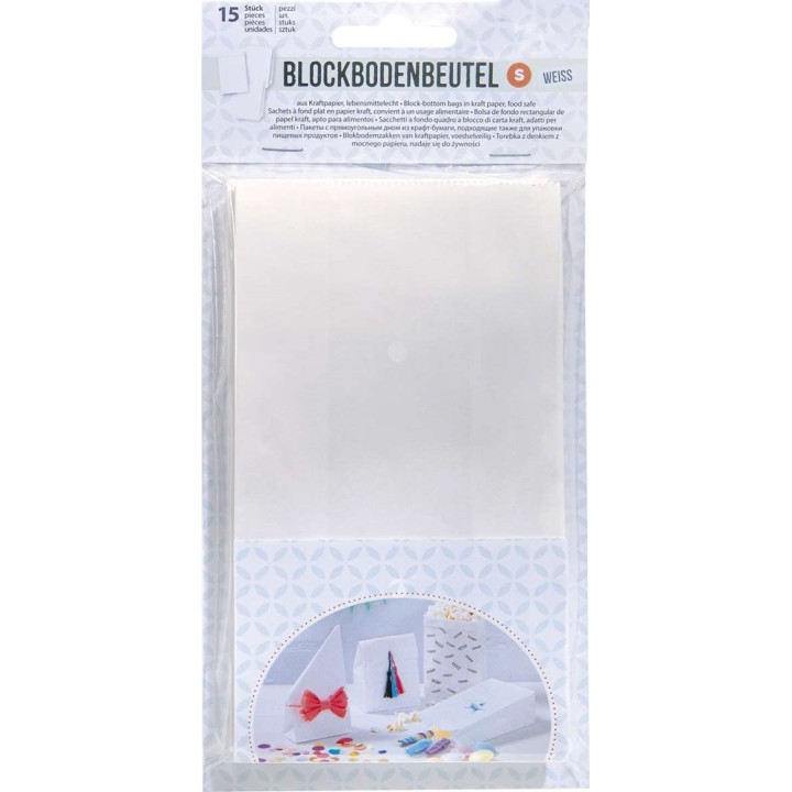 Sacs en papier blanc, 15 pcs 100x55x175mm, pour aliments