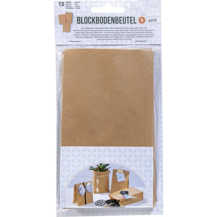 Papiertüten natur, 15 Stück 100x55x175mm, lebensmittelecht