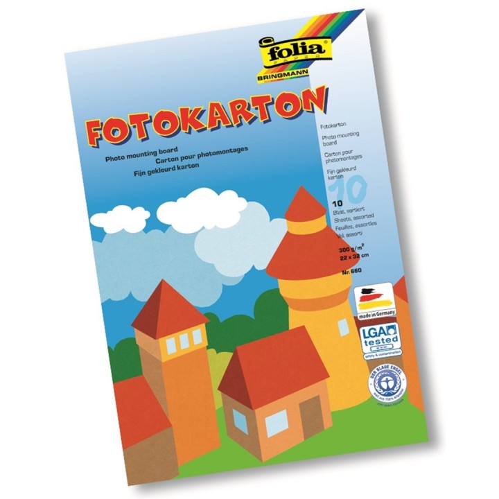 Fotokartonblock 300g/m² 22x32 cm, 10 Blatt sortiert