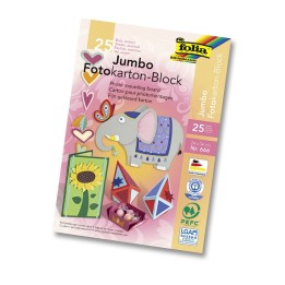 Photo cardboard bloc 25 sheets assorted, 24x34cm