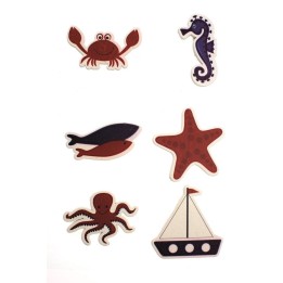 Stickers maritime animaux marins 6pcs 3,5x4cm