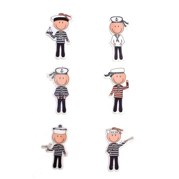Maritim Sticker Matrosen 6St 3,5x4cm