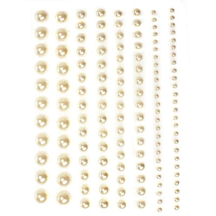 P&D Perlen perlmut assortiert selbstklebend 138 Stück 2-8mm
