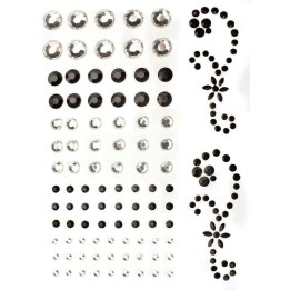 P&D Crystal und schwarz assortiert selbstklebend 67 Stück 2-8mm
