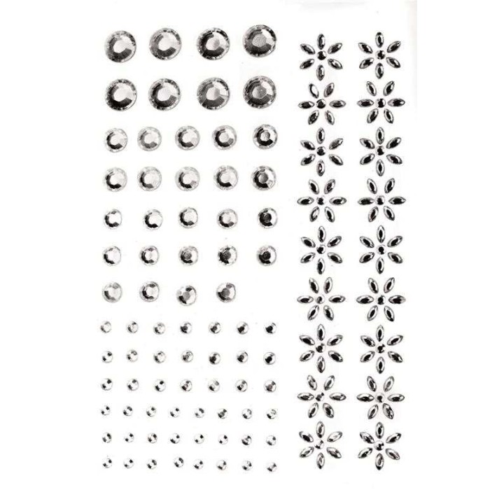P&D Crystal assortiert selbstklebend 70 Stück 2-8mm