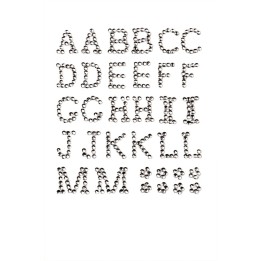 P&D Buchstabe 13mm A-M crystal selbstklebend (je 2 Stück)