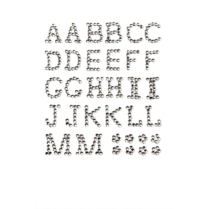 P&D Buchstabe 13mm A-M crystal selbstklebend (je 2 Stück)