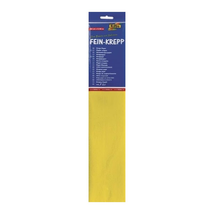 Crape paper yellow 32g/m2 50x250cm, 1 roll