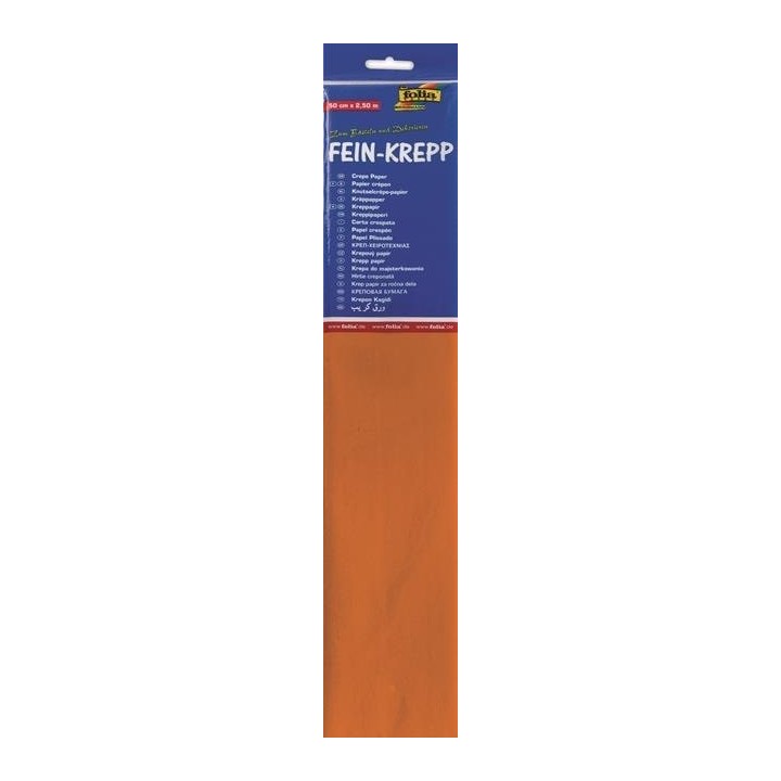 Papier crêpon orange clair 32g/m2 50x250cm, 1 rouleau