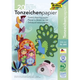 Tonzeichenpapierblock 130g/m² A 4, 20 Bl. sortiert