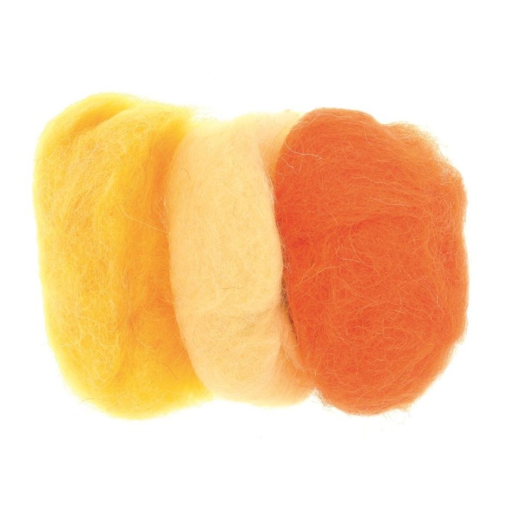 Schafwolle 3x10g gelb-mix 100% natur