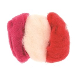 Schafwolle 3x10g rot-mix 100% natur