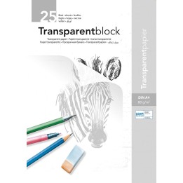 Transparentpapier-Block 80g A 4, 25 Blatt