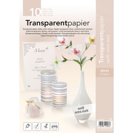 Transparentpapier weiss 115g/m2, DinA 4, 10 Blatt