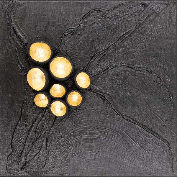 Keilrahmen - Modern in schwarz-gold